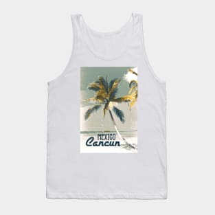 Cancun Mexico Vintage style poster Art Most Beautiful Beaches on Earth Tank Top